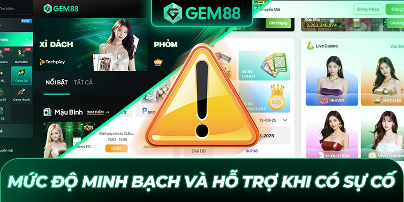 Mức độ minh bạch và hỗ trợ khi có sự cố
