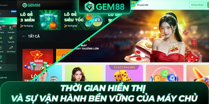 Thời gian hiển thị và sự vận hành bền vững của máy chủ